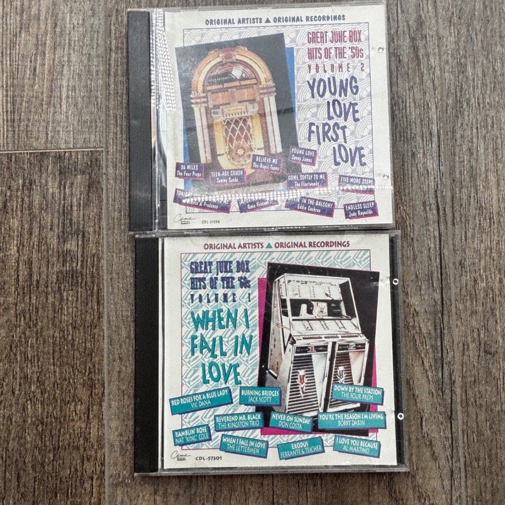 Great Juke Box Hits 50s‎ CD Lot Vol 1 and 2 Young Love When I Fall In Love